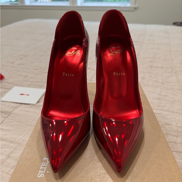 Christian Louboutin Hot Chick 100 heels in 40.5 in Psychic Red - Picture 4 of 15